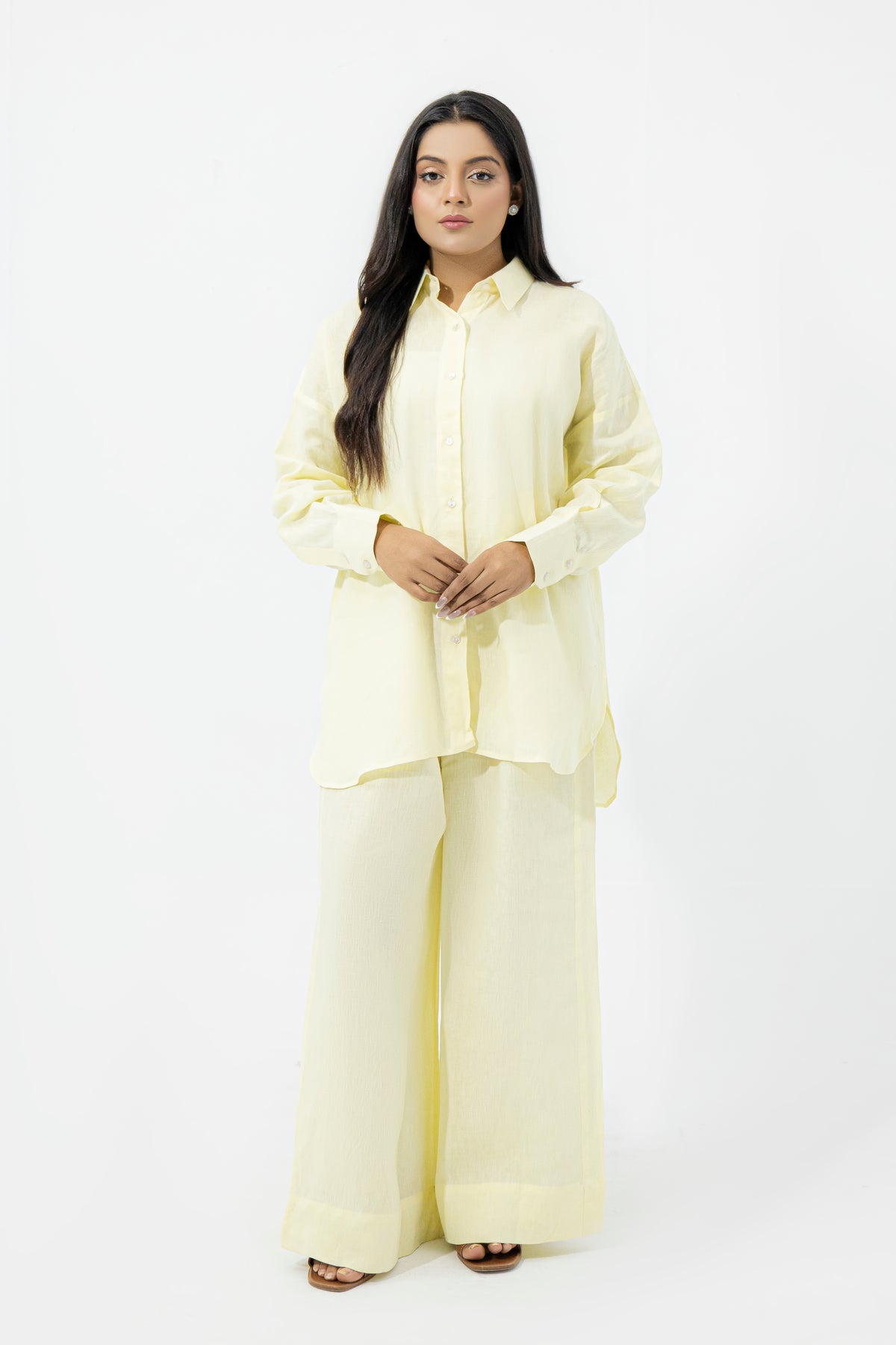 Lemon Drop Oversized Pure Premium Italian Linen Co-ord Set