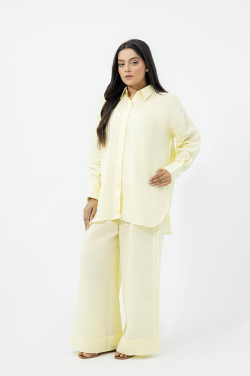 Lemon Drop Oversized Pure Premium Italian Linen Co-ord Set