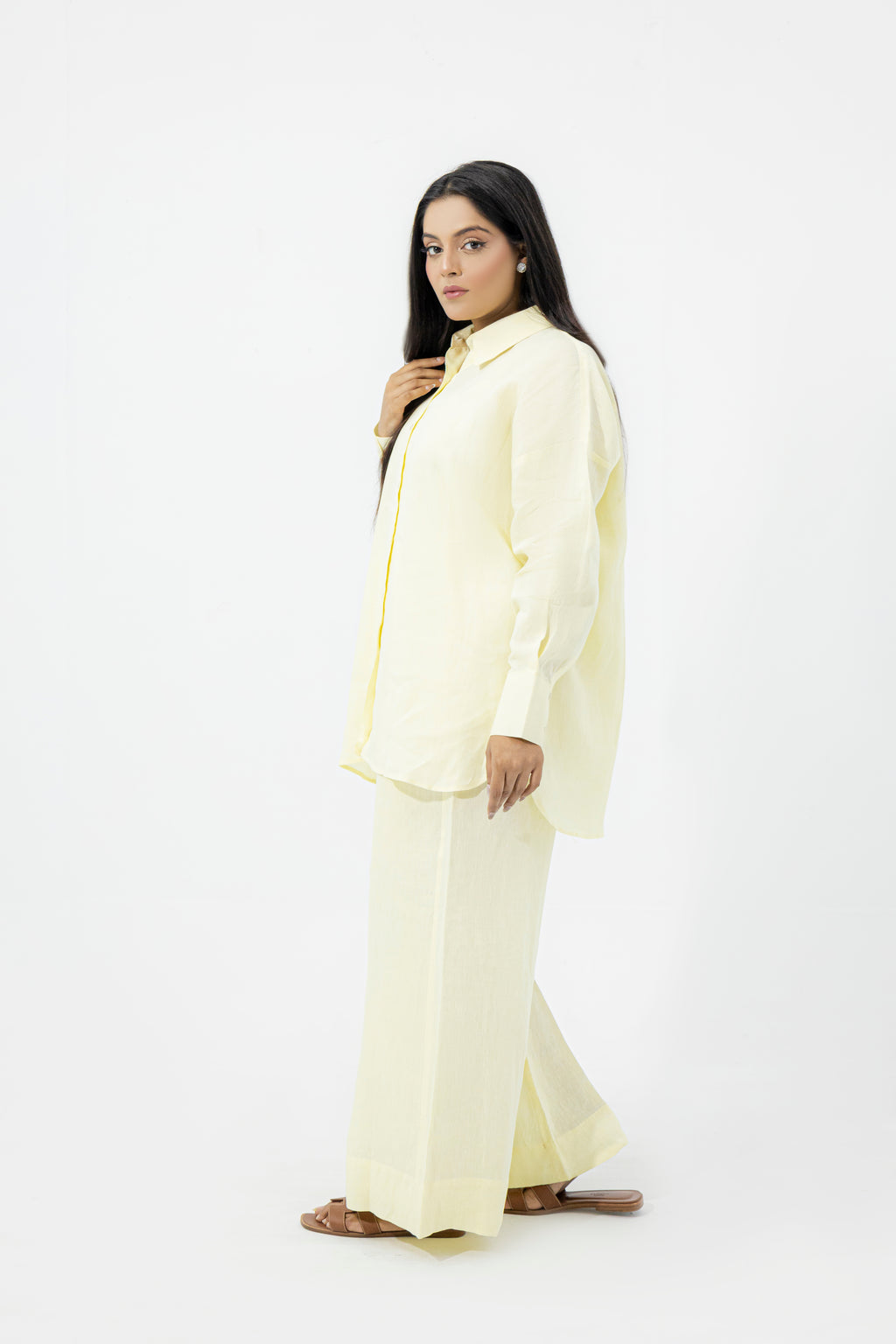 Lemon Drop Oversized Pure Premium Italian Linen Co-ord Set