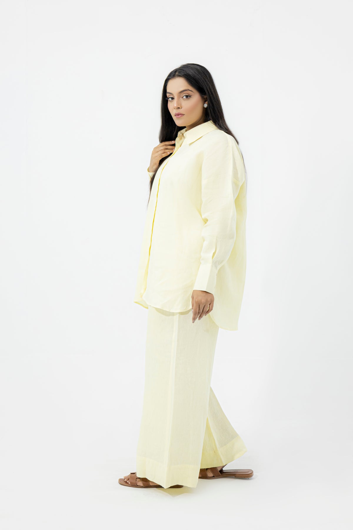 Lemon Drop Oversized Pure Premium Italian Linen Co-ord Set