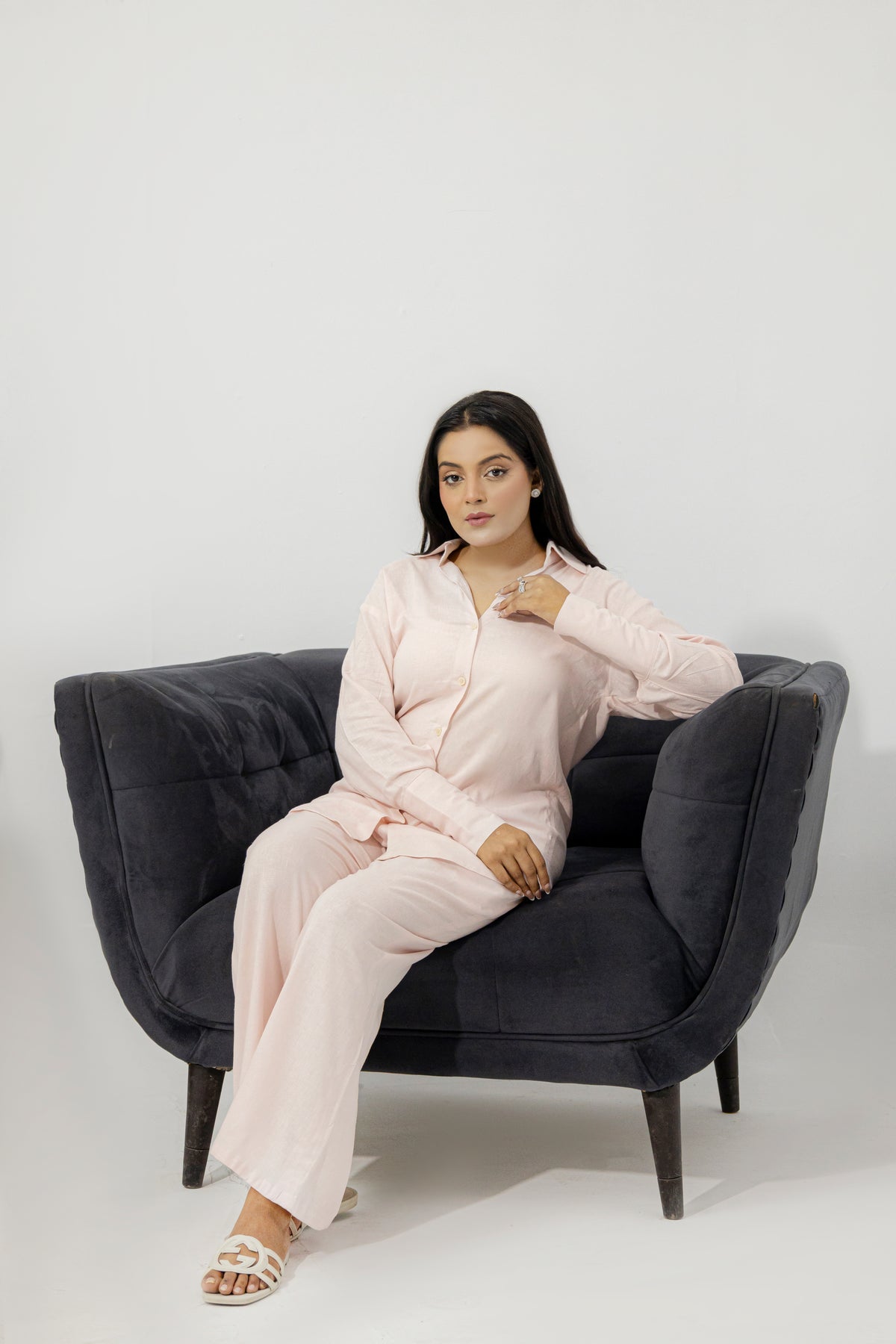 Effortless Blush Pure Irish Linen Pink Lounge Co-ord Set